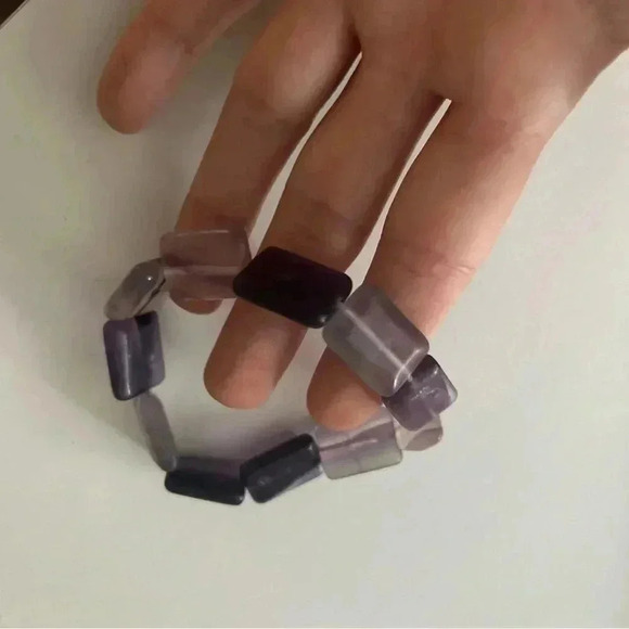 5/$25 🎀 Fluorite  gemstone square beaded bracelet - Picture 3 of 6